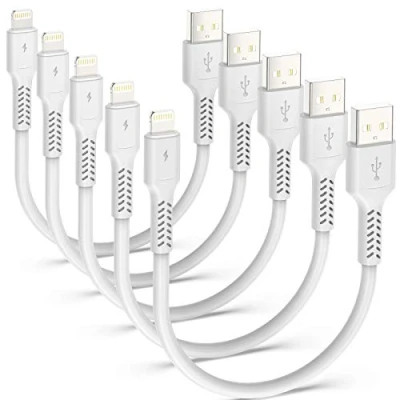 Immagine di ADILIFT Cavo Lightning Corto 20cm, [Certificato MFi] 5 Pezzi 0.2m da a USB Carica Rapida Caricatore per iPhone 11 Pro Max Xs X XR 8 7 6s 6 plus SE iPad Bianco