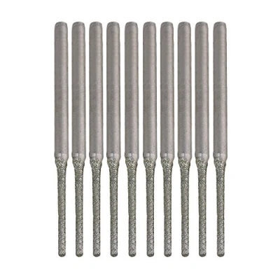 Immagine di BQLZR Set di 10 punte da trapano prolungate con punta argentata in diamante per perforare minerali, perle, agata, gioielli, argento, BQLZRN30293