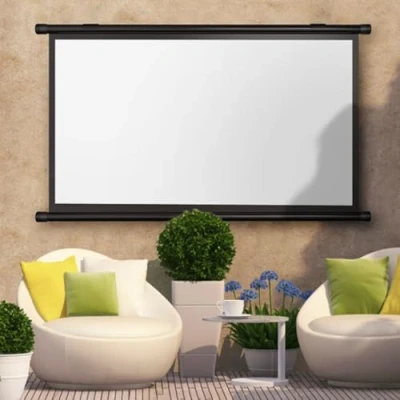 Immagine di GSKDZG Schermo Proiettore Avvolgibile Manuale di Proiezione A Parete 40 50 60 Pollici Telo Home Theater HD 4K per Interni Esterni, Formato 4:3 16:9(60 inch (16:9))