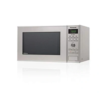 Immagine di Panasonic NN SD27HSGTG Forno a microonde con piatto girevole in vetro, 23 l, 1000 W, 10 programmi automatici, scongelamento automatico, 6 livelli di potenza, timer, display digitale LED, acciaio