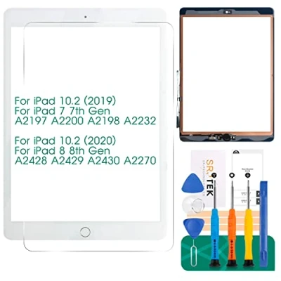 Immagine di per iPad 7 7a generazione Touch Screen 8 8a Sostituzione dello schermo 10.2 2019 Digitizer A2197 A2200 A2198 A2232 2020 A2428 A2429 A2270 A2430 (con pulsante Home)