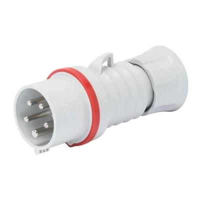 Immagine di Gewiss GW60009H A bassa tensione, cavi spina diritta, alta Performance, IP44, IP54, 6 pezzi, riferimento, 3P N E polo, 380 V 415 V, 16 A, 50 Hz/60 Hz, colore: rosso