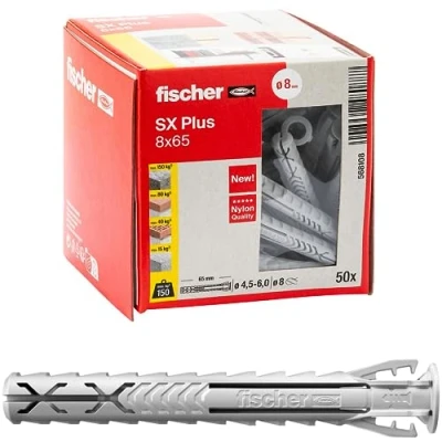 Immagine di Fischer FIXtainer SX Plus, 210 Tasselli con Vite, per Muro pieno, Mattone Forato