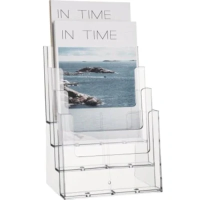 Immagine di Helit H2352402 Piedistallo porta depliant Trasparente DIN A4 verticale Numero scomparti 4 1 pz. (L x A P) 240 340 192 mm