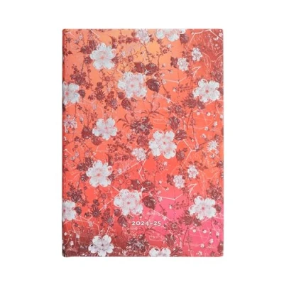 Immagine di Paperblanks Agende 13 Mesi 2025, Sakura, Midi, Orizzontale, Chiusura con Fascia Elastica