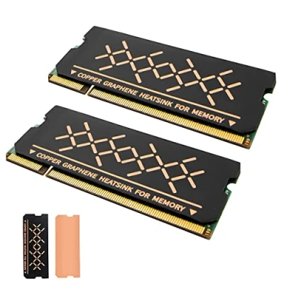Immagine di DolDer dissipatore di calore in rame Heatsink Thermal Pad con copertura completa del rivestimento grafene per computer portatile modulo memoria DDR5/4/3/2 2 pezzi