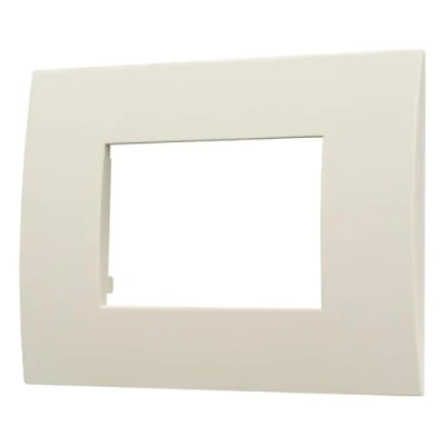 Immagine di Placca Compatibile Con Vimar Arke, Placche In Plastica, 1 Pezzo (3 Posti/Moduli,Sabbia)