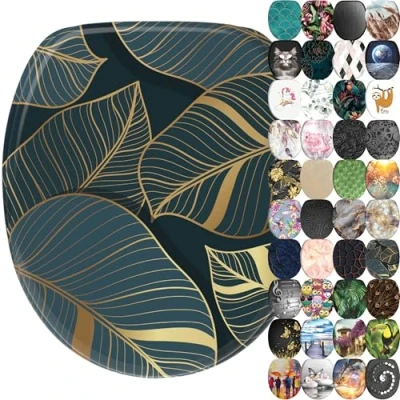 Immagine di Sanilo Sedile WC con chiusura ammortizzata, grande scelta di belli sedili da legno robusto e alta qualità (Monstera)