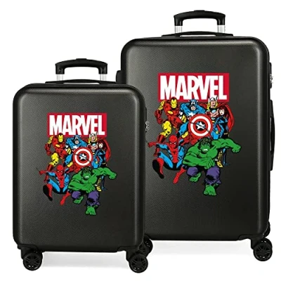 Immagine di Marvel Avengers Sky Set valigie Nero 55/68 cms Rigida ABS Chiusura a combinazione numerica 104L 4 doppie ruote Bagaglio mano