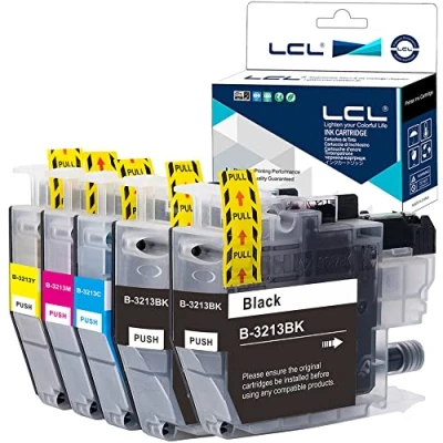 Immagine di LCL Cartucce d&#039;inchiostro Compatibile LC3213 LC 3213 3213BK 3213C 3213M 3213Y Sostituzione per Brother DCP J770 J772DW J774DW MFC J890DW(5 Pack, 2Nero/Ciano/Magenta/Giallo)