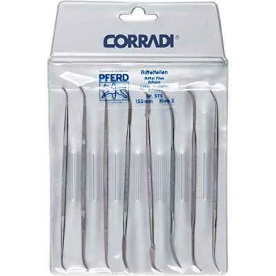 Immagine di PFERD 19505754 Kit di lime per barriera precisione 8 pz. Tipo 575 taglio svizzero 2 medio fine Lunghezza 150 mm 1