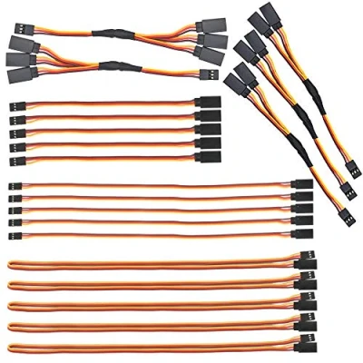 Immagine di GTIWUNG 5 x 4 Servo di Estensione per RC, 6 Extension Cable, 12 JR connettore Spina, 3 1 to 2 Y Cavo Filo, RC da a Splitter