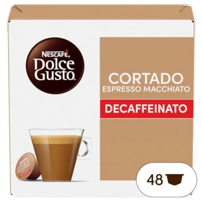 Immagine di NESCAFÉ Dolce GUSTO Cortado Espresso Macchiato Decaffeinato Caffè, 3 Confezioni da 16 Capsule (48 Compatibili Nescafé Gusto)