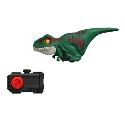 Immagine di Jurassic World Il Dominio UncagedClick TrackerVelociraptor Action Figure, verde, con movimenti interattivi, suoni e controllo clic, Giocattolo per Bambini 4+ Anni, GYN41