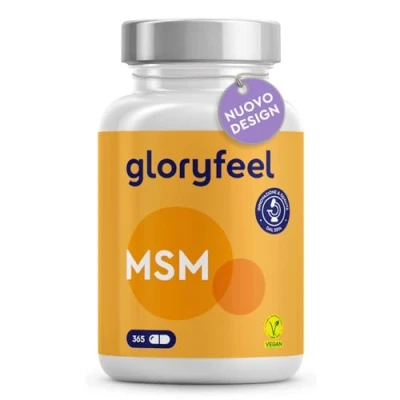Immagine di Integratore MSM Puro 99,9% Metilsulfonilmetano, Zolfo Organico MSM, 1600mg, 365 capsule vegan (6 mesi), per la Salute di Ossa e Articolazioni, Antinfiammatorio Muscolare, Testato in Laboratorio