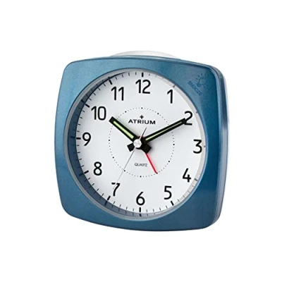 Immagine di Atrium Design Metallic Blue Analogue Alarm with Light and Snooze A251 5