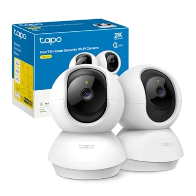Immagine di TP Link Tapo C210P2 Telecamera Wi Fi Interno 2K(3MP), Videocamera sorveglianza, Visione Notturna, Notifiche in Tempo Real, MicroSD fino a 256GB, Alexa e Google Assistant, Contiene 2 C210