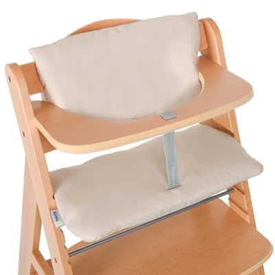 Immagine di hauck, set di 2 cuscini imbottiti qualità per seggiolone Alpha, con schienale e sedile, nei colori grigio beige