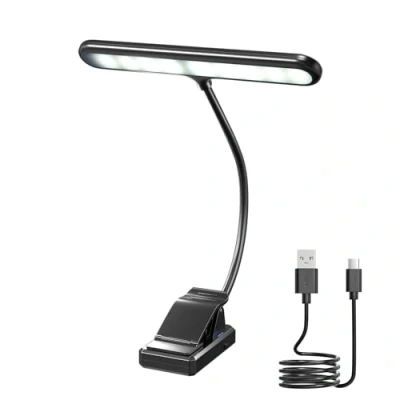 Immagine di Klarlight 27 LED Luce per Leggio Musicale,Lampada Pianoforte,4 Colori 3 Luminanza Lampada Musicale Ricaricabile,Luci Leggere Libri a Letto,Lampada con Pinza Spartiti Chitarra