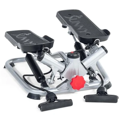 Immagine di Sunny Health &amp; Fitness stepper per esercizi a casa, scale twist basso impatto allenamento completo del corpo con fasce di resistenza SF S0979