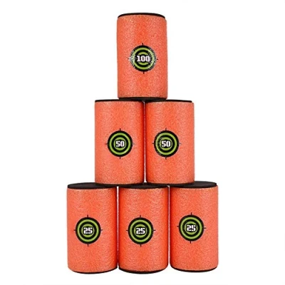 Immagine di Topways® Obiettivo per Nerf, 6 pezzi Eva Soft Foam Dart Bullet Targets giocattolo Pistola Nerf N Streik Elite Series Blaster disco di lancio (grande, 10,5 cm)
