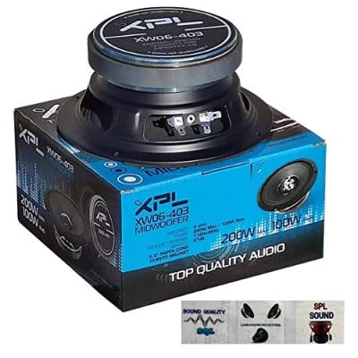Immagine di XPL 1 MIDWOOFER XW06 403 altoparlante diffusore medio basso 16,50 cm 165 mm 6,5&quot; 100 watt rms 200 max 4 ohm 97 db auto nero, pezzo + 3 adesivi omaggio