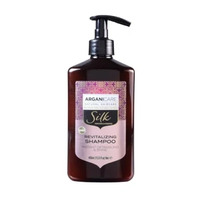 Immagine di Arganicare Gamma di Seta SHAMPOING RIVITALIZZANTE Proteina della Ripara e Tratta i capelli più Secchi Effetto Nutriente Alta Idratazione Tutti tipi 400 ml