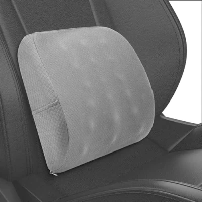 Immagine di Quirlig Cuscino Lombare Auto, Supporto Auto in Memory Foam, Ergonomico, Lavabile per Ufficio, Viaggio, Grigio