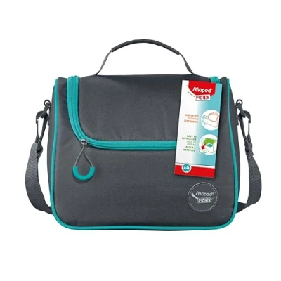 Immagine di Maped Picnik Origins Borsa per il pranzo con tracolla rimovibile, facile da pulire, colore: grigio