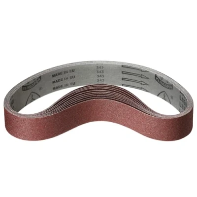 Immagine di Klingspor Nastro abrasivo in corindone, 50 x 1250 mm, grana P120, 5 pezzi, per legno e metallo, base tessuto semi flessibile, resistente agli strappi, nastri abrasivi professionali levigatrice