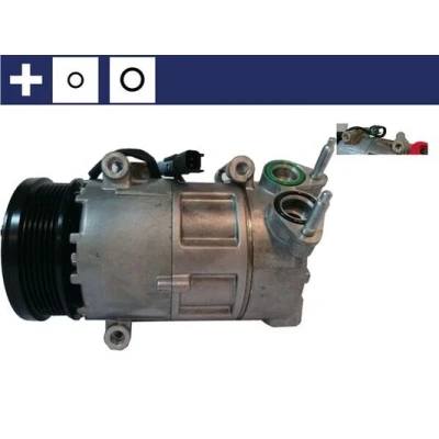 Immagine di MAHLE ORIGINAL ACP 1364 000S Compressore Aria Condizionata 7VS16ic 12 PAG 46 YF R 1234yf, 134a con anello tenuta FORD: S Max Mk1, C 2, FOCUS 3