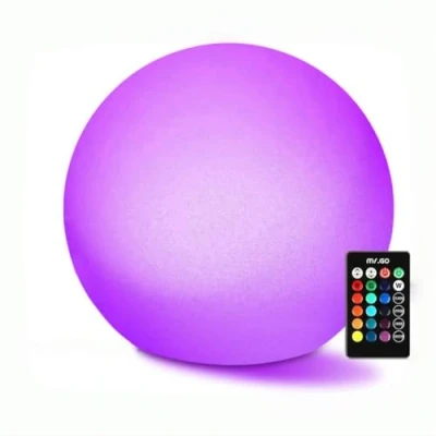 Immagine di MR.GO 25cm Luminoso sfera LED Lampada a con Telecomando e 16 Colori Dimmerabili, RGB Cambiamento di Colore Luce d&#039;atmosfera, Impermeabile Giardino Palla per Esterno