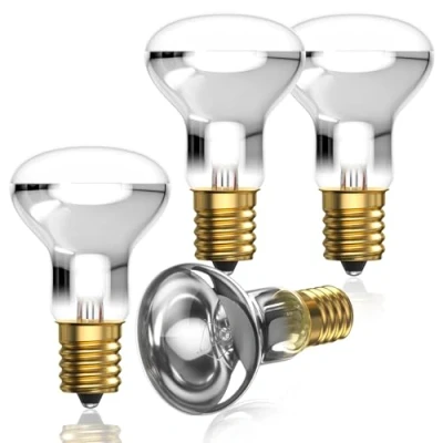 Immagine di Bonlux 4x R39 E14 42W Lampadina a Lava Dimmabile, Lampadine Riflettore Caldo Bianco 2700 2800K 240V Lava, Luci Punto da 42 Watt Risparmio Energetico SES Piccola Base Vite Edison