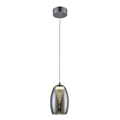 Immagine di Brilliant lampada Metropolis a sospensione LED 1 luce cromo / vetro fumé 1x COB integrato da 5 W, 500lm, 3000K Regolabile in altezza cavo può essere accorciato Risparmio e