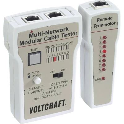 Immagine di Tester cavi CT 2 VOLTCRAFT Adatto per RJ 45, BNC, 11