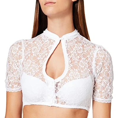 Immagine di Stockerpoint Camicetta folcloristica, Donna,Bianco (Weiß (Weiß)),36