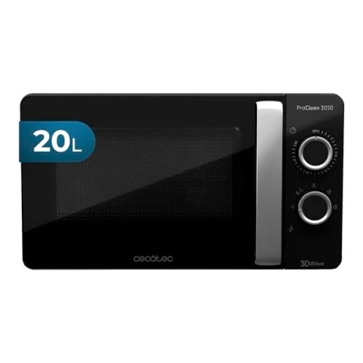 Immagine di Cecotec Forno a Microonde ProClean 3050 Capacità 20 L, rivestimento Ready2Clean, potenza 700 W, 6 livelli operativi, timer 30 min, modalità scongelamento, colore nero e argento