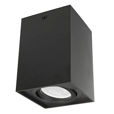 Immagine di Maclean MCE 426B per Lampadine LED GU10 Max.40W Plafone Orientabile Faretto da Soffitto Diversi Colori e Forme IP20 Spot Moderno (Nero, 1x Plafoniera Quadrata)