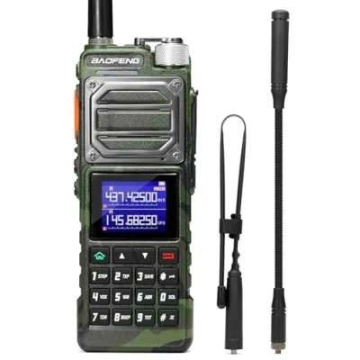 Immagine di BAOFENG UV 25 Tri Power radio amatoriale portatile, a lungo raggio da 11W, ricevitore multibanda aereo UHF VHF FM, batteria di ricarica tipo C 5200 mAh, antenna tattica collo d&#039;oca e ant