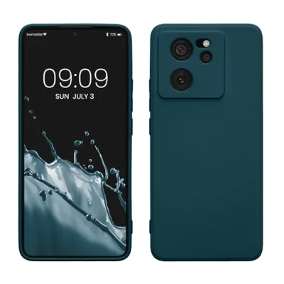 Immagine di kwmobile Custodia Compatibile con Xiaomi 13T / Pro Cover Back Case per Smartphone in Silicone TPU Protezione Gommata petrolio matt