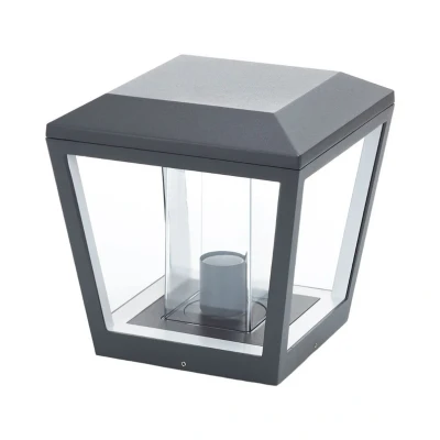 Immagine di lampada da esterni &#039;Dunia&#039; (Moderno) colore Grigio, in Alluminio (1 luce, E27) di Lucande lampioncino, paletto luminoso, viale, lampione