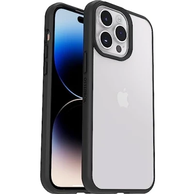 Immagine di OtterBox Cover per iPhone 14 Pro Max Sleek, resistente a shock e cadute, testata norme anti caduta MIL STD 810G, Protezione Antimicrobica, Trasparente/Nero, Senza Retail Package