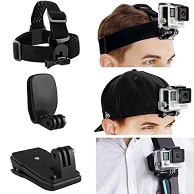 Immagine di Bundle Supporto di Montaggio per Testa e Zaino Testa, Clip Rapida Cappello Include Anche Vite Compatibilie Con Tutti i Modelli GoPro Hero/DJI Osmo Action