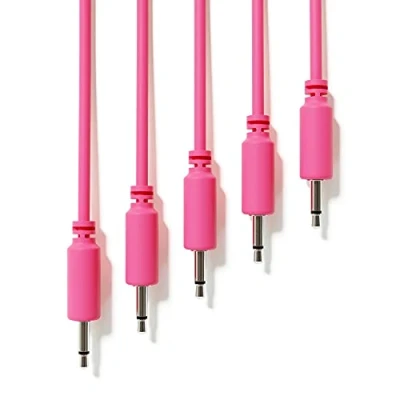 Immagine di ExcelValley 5 Pack Cavi Modulari Patch Mono TS 3,5mm 1/8&quot; Eurorack Sintetizzatore [Rosa 15 cm 6&quot;]