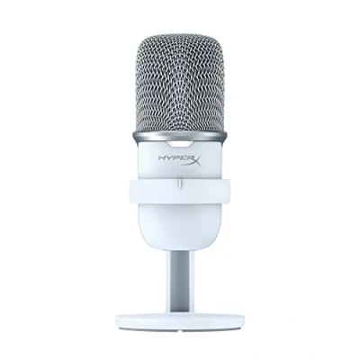 Immagine di HyperX SoloCast, Microfono da Gaming, USB a condensatore, Sensore Tap To Mute, Registrazione 24bit/96 kHz, per Streaming, Podcast, Twitch, Youtube, Compatibile con PC/PS5/PS4, C, Bianco