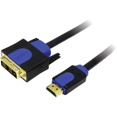 Immagine di LogiLink DVI / HDMI Cavo adattatore Spina D 18+1pol., A 3.00 m Nero CHB3103 contatti connettore dorati, avvitabile