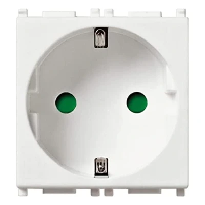 Immagine di Vimar serie piatta Presa sicury 2 poli+terra 16a morsetti automatico bianco