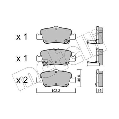 Immagine di METELLI 22 0796 0 Kit pastiglie freno con segnalatore acustico usura TOYOTA: Auris Station Wagon, Hatchback, Hatchback
