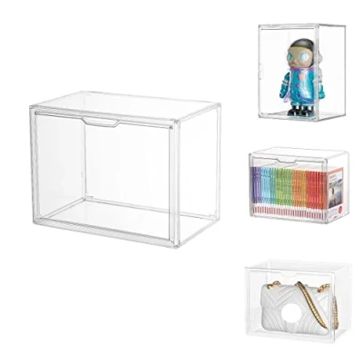 Immagine di Dasellfa Vetrina Espositiva Teca Plexiglass Espositore Vetrinetta Per Collezionismo Modellini Acrilico Trasparente Con Porta Conservazione Dei Giocattoli Figure D&#039;Azione Collezione (36*23*27)