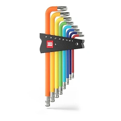 Immagine di TORX® Set di Chiavi 8pz, TX8TX40, con ColorGrip &amp; Testa a Sfera — Made in Germany (INBUS® 74223)